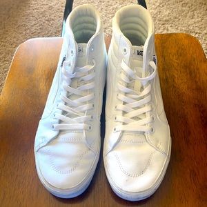 Vans white high tops worn once